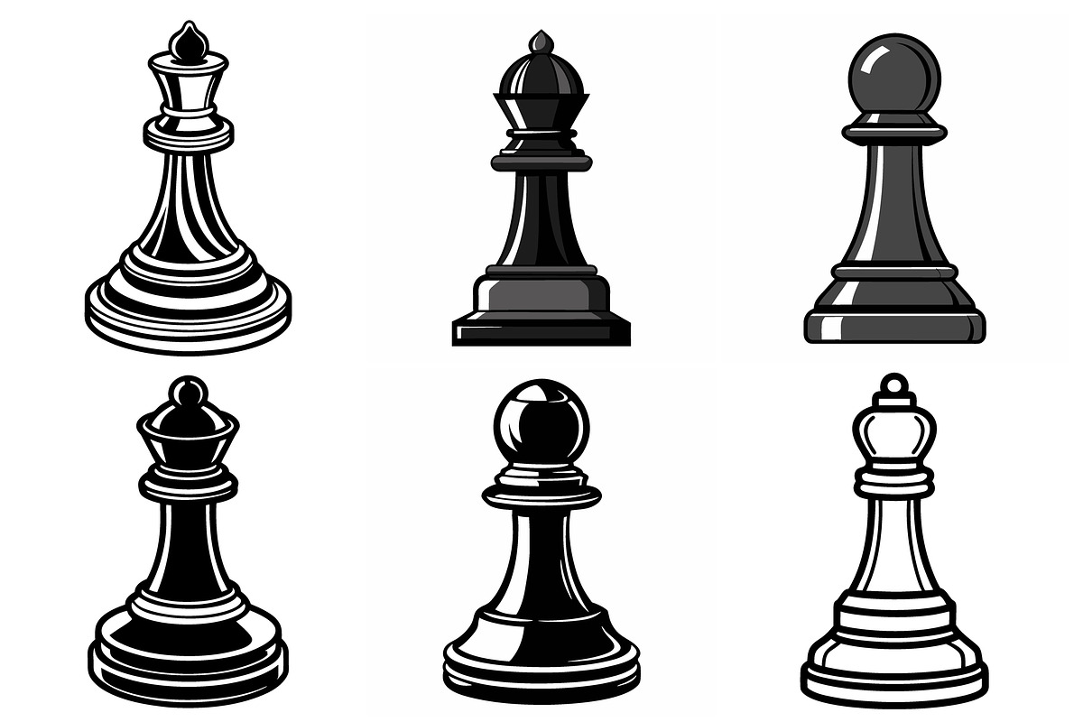 Chess Pieces vector illustrations, an Object Graphic by Billah Hub