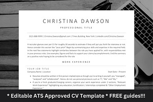 ATS Functional instant download cv