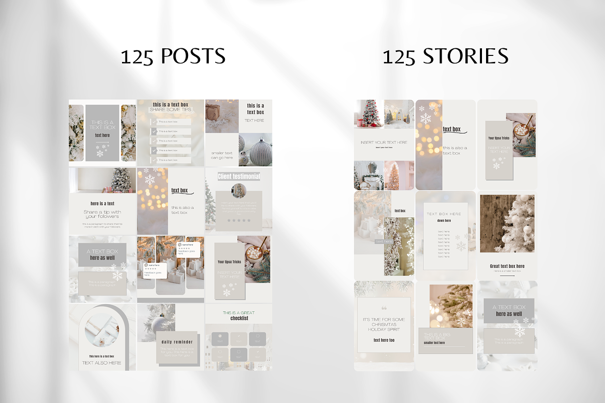 White Christmas Instagram Templates, a Social Media Template by SociallyyCreative (Photo 3 of 10)