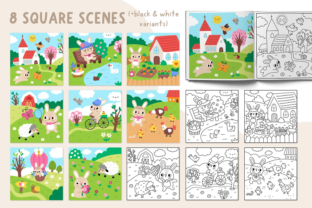 Easter village clipart and designs, a Seasonal Illustration by Lexi Claus (Photo 3 of 8)
