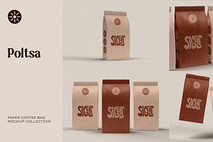 Paper coffee bag mockup collection