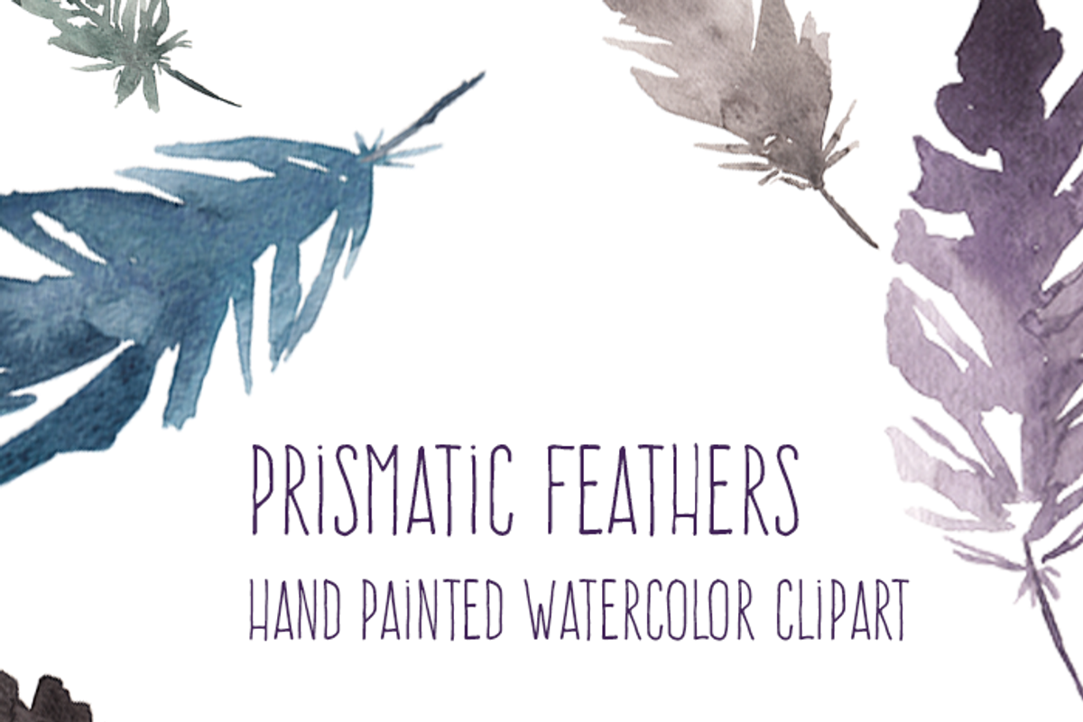 Prismatic Watercolor Feathers