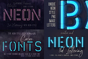 SALE Neon Lettering Super Bundle, a Graphic by TVartworks (Thumbnail 15 of 27)