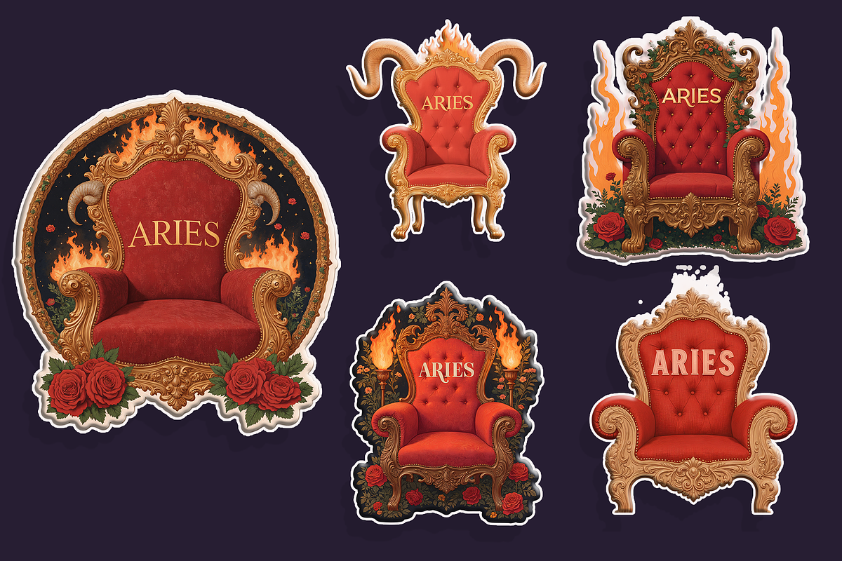 Aries Zodiac Sticker Bundle 80+, an Object Graphic by Jakayla Digital Co (Photo 6 of 15)