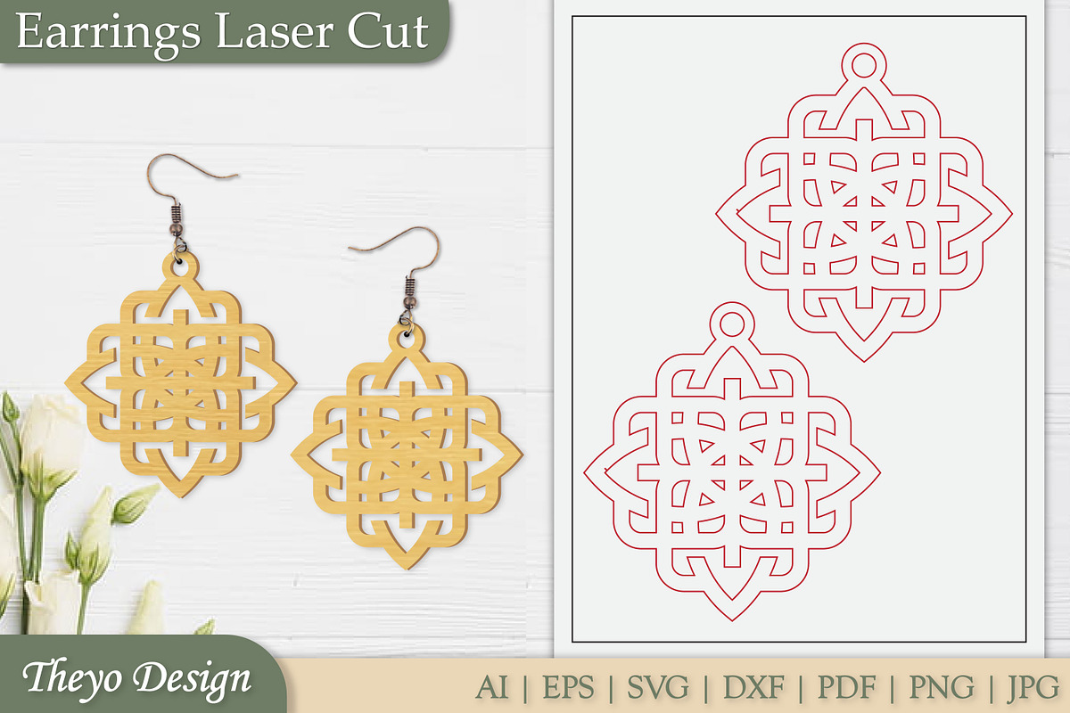 Abstract celtic Earrings Laser Cut, an Illustration by Theyo Design (Photo 13 of 13)