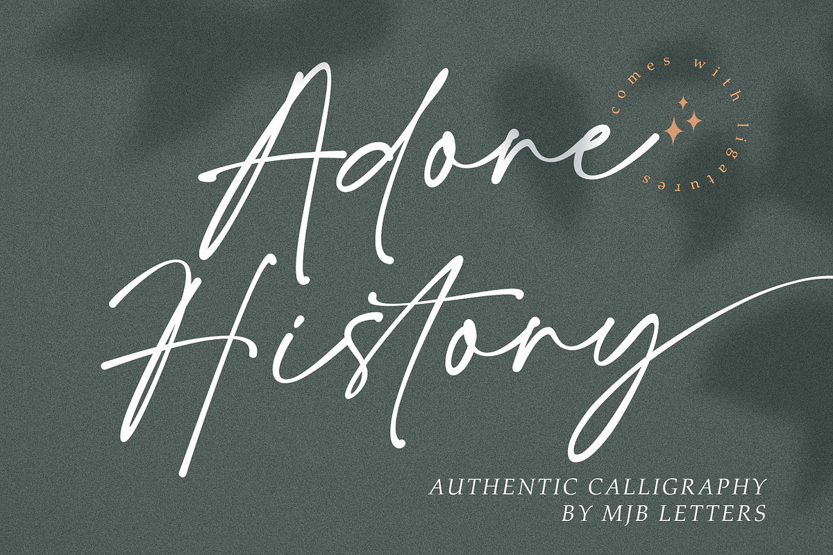 Adore History - Handwritten Font, a Script Font by MJB Letters (Photo 11 of 11)
