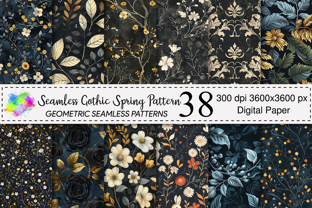 Seamless Gothic Spring Pattern, a Pattern Graphic by Canvas Craft (Photo 1 of 4)