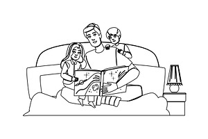 magic bedtime stories vector, a Person Illustration by pikepicture