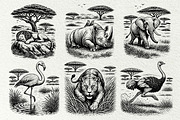 Savannah Scene Wildlife Graphics, an Animal Illustration by DENIDigitalArtSudio (Thumbnail 5 of 8)