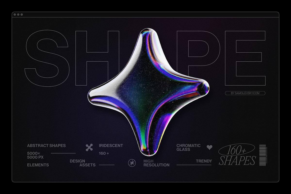 Chromatic Glass 3D Shapes Pack, an Object Graphic by Samolevsky (Photo 26 of 30)