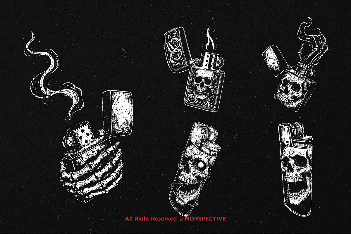 10 Bundle Dark Art Lighter Fire Flam, an Illustration by Morspective (Photo 5 of 7)