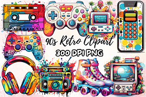 Retro Sublimation Clipart Bundle