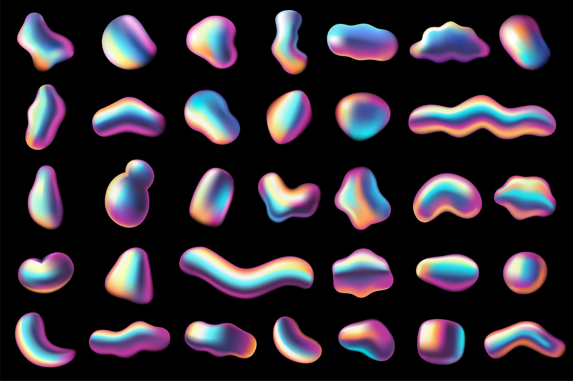 Gradient iridescent shapes. Abstract, a Texture Illustration by YummyBuum