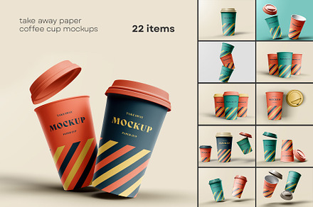Take Away Paper Coffee Cup Mockups, a Cups & Container Mockup by dpi