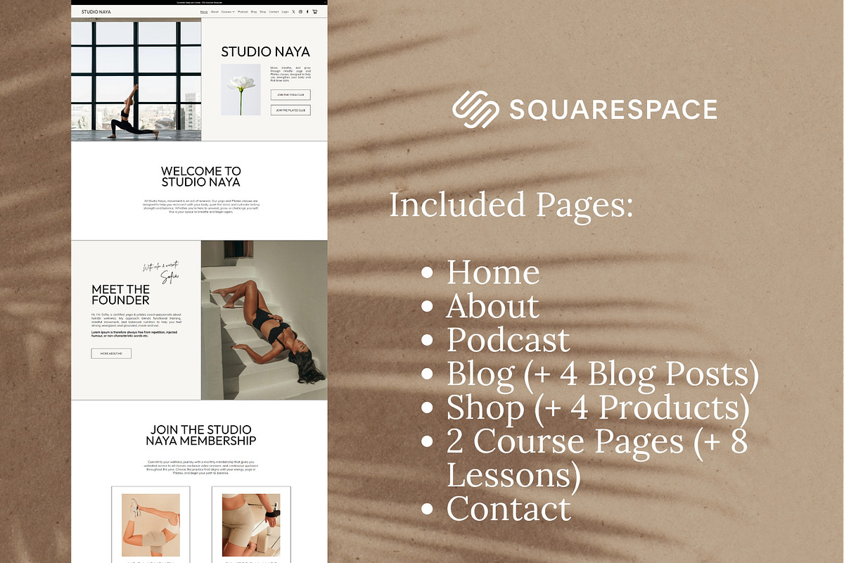 Squarespace Yoga Website Template, a Squarespace Template by Sofia Designs (Photo 3 of 9)