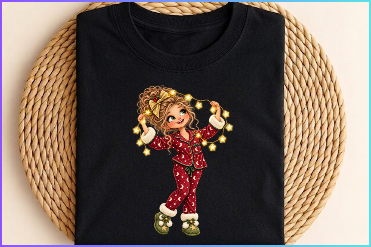 Light Up Christmas Girls Cliparts, a Seasonal Illustration by Ink Gallery (Photo 10 of 13)
