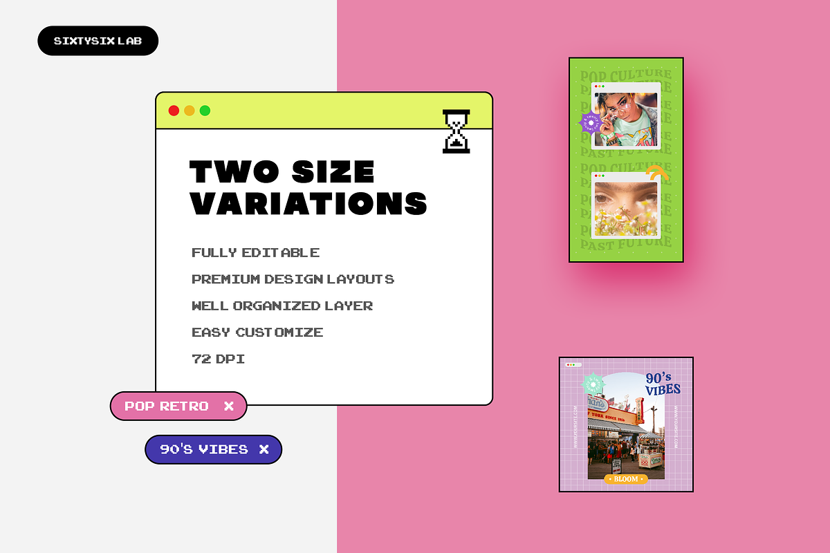 Pop Era 90s - Instagram Retro, a Social Media Template by Sixtysix Labs (Photo 7 of 8)