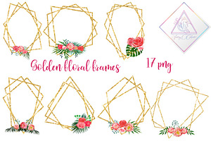 Floral Polygonal Frames Clipart