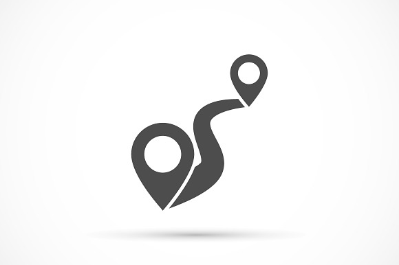 Road With Pin Pointer Icon