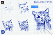 Ballpoint Pen Brushes for Procreate, a Brush Add-On by Julia Dreams (Thumbnail 3 of 6)