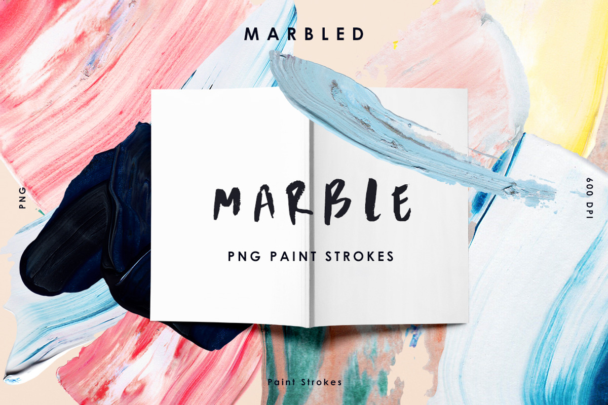 Marble Paint Stroke Cut Outs, an Object Graphic by Emma Make (Photo 1 of 14)