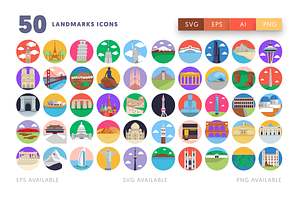 50 Landmarks Icons