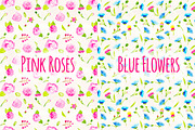 Floral Watercolor Patterns Bundle, a Pattern Graphic by Violet LeBeaux (Thumbnail 3 of 5)