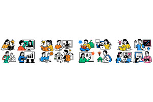 Illustrations of diverse learning, a School & Education Photo by ZinetroN