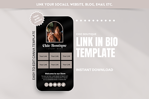 Black Link in Bio, a Landing Page Template by SunshineStudioBoutique
