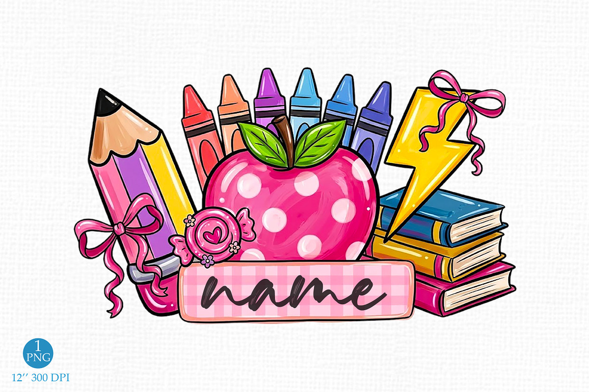 Teacher Name Frame PNG, Personalized, an Object Illustration by Libby ...