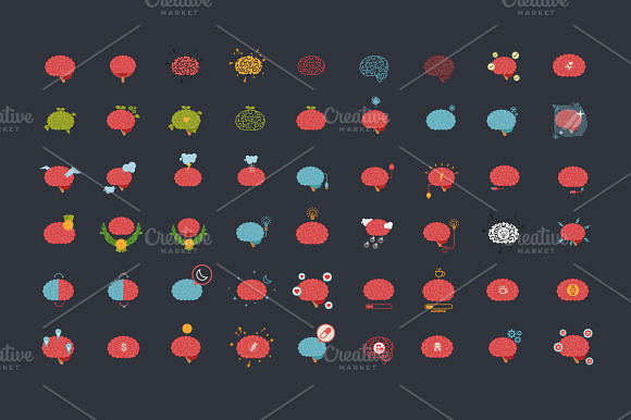 54 X Brain Icons Big Set