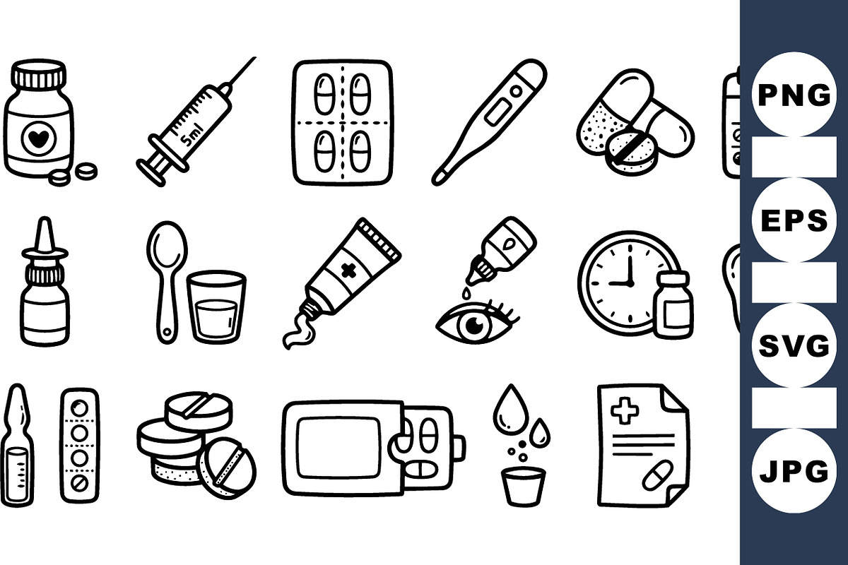 Medical Supplies Clipart Set, an Illustration by designvectx (Photo 1 of 3)