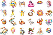 Funny Summer Day Clipart, an Illustration by Sublimation Artist (Thumbnail 2 of 6)