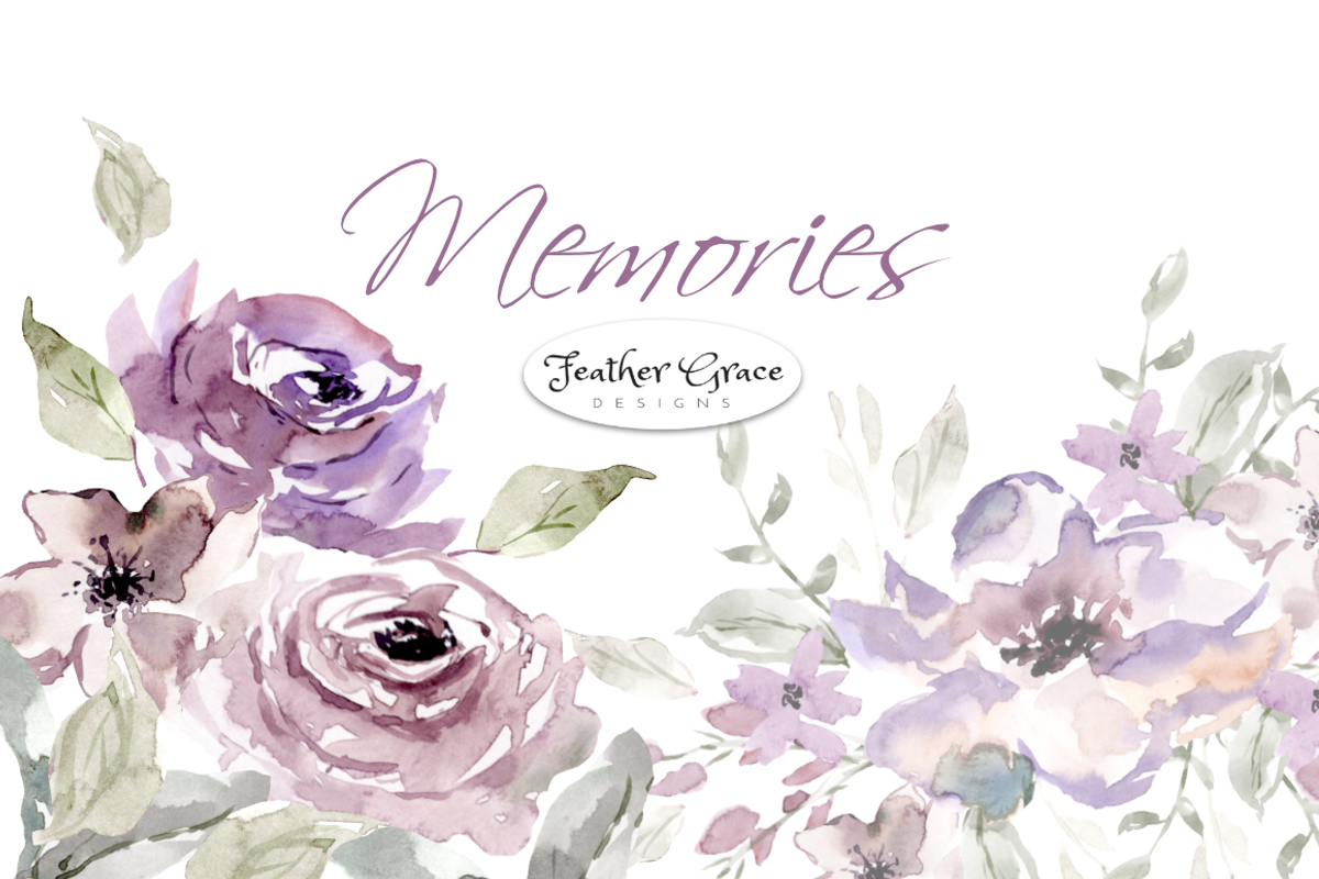 Watercolor Purple Blush Flowers, an Illustration by Feather Grace Designs (Photo 9 of 9)