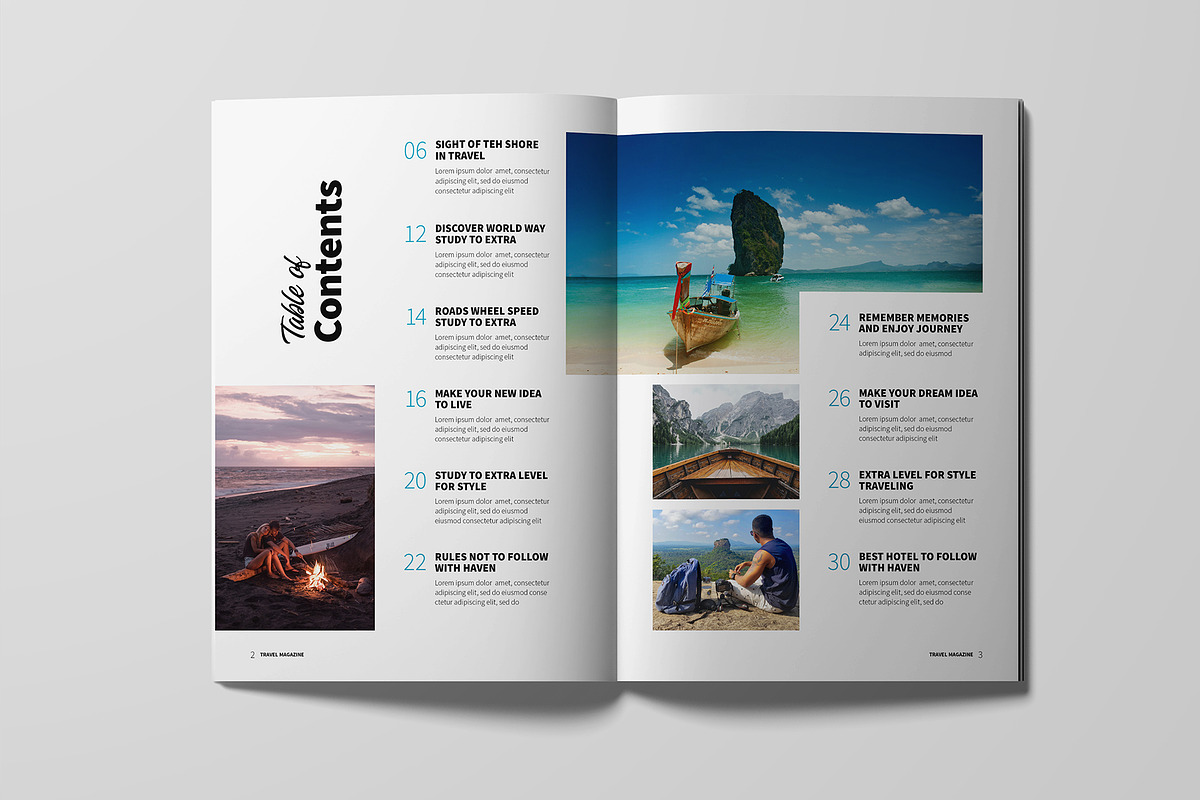Travel Magazine Template, a Magazine Template by xtratimebd (Photo 2 of 8)
