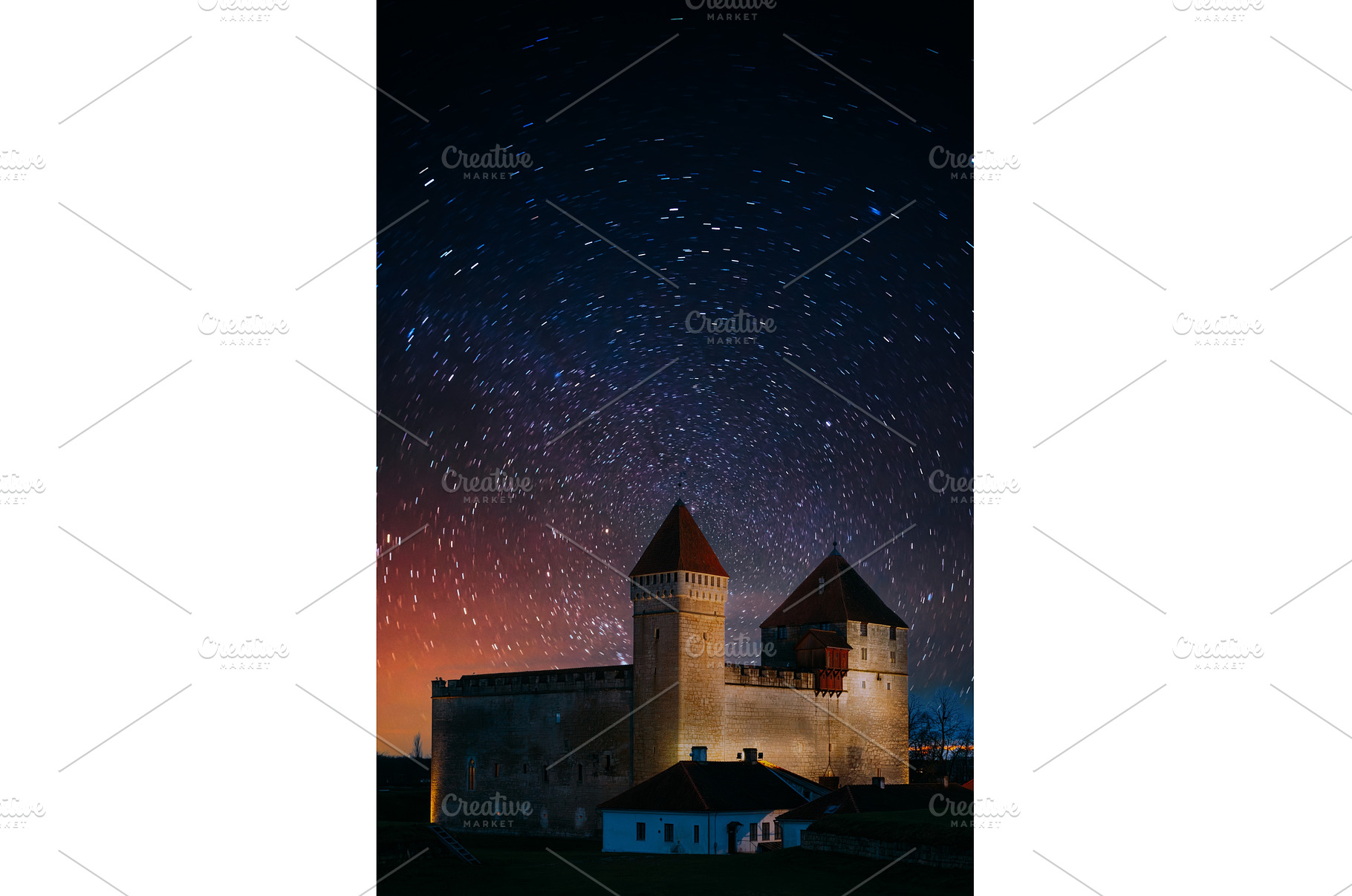 Star trails over the medieval, an Architecture Photo by Our Amazing World