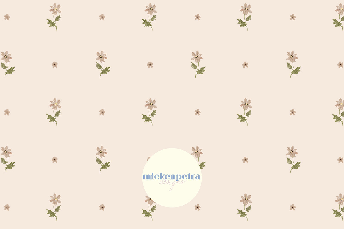 Vintage Half Drop Floral Pattern, a Pattern Graphic by Mieken Petra Designs (Photo 1 of 3)