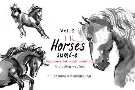 Horses Sumi-e Vol2