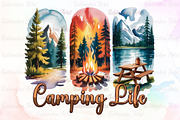 Camping Life Brushstroke Sublimation, an Illustration by Sublimation Artist (Thumbnail 1 of 9)
