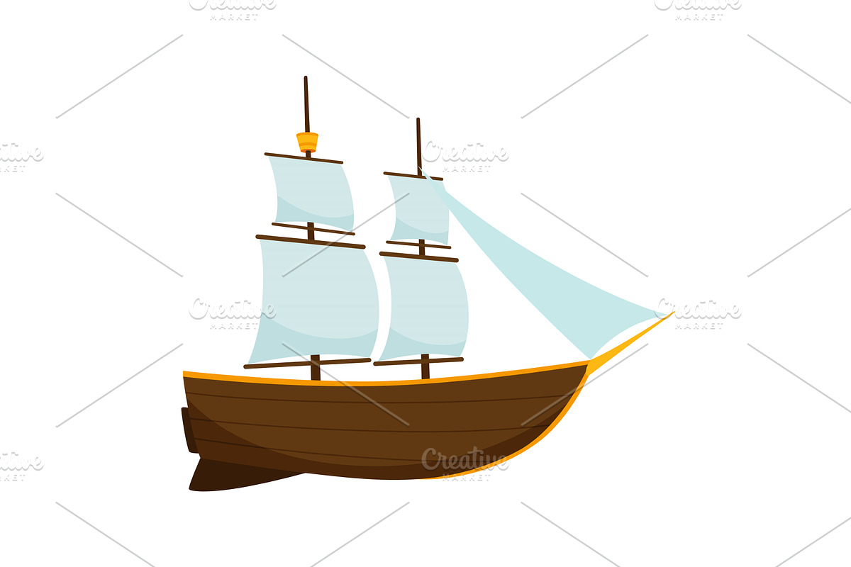 Yachts, sailboat or sailing ship, a Transportation Illustration by the8monkey