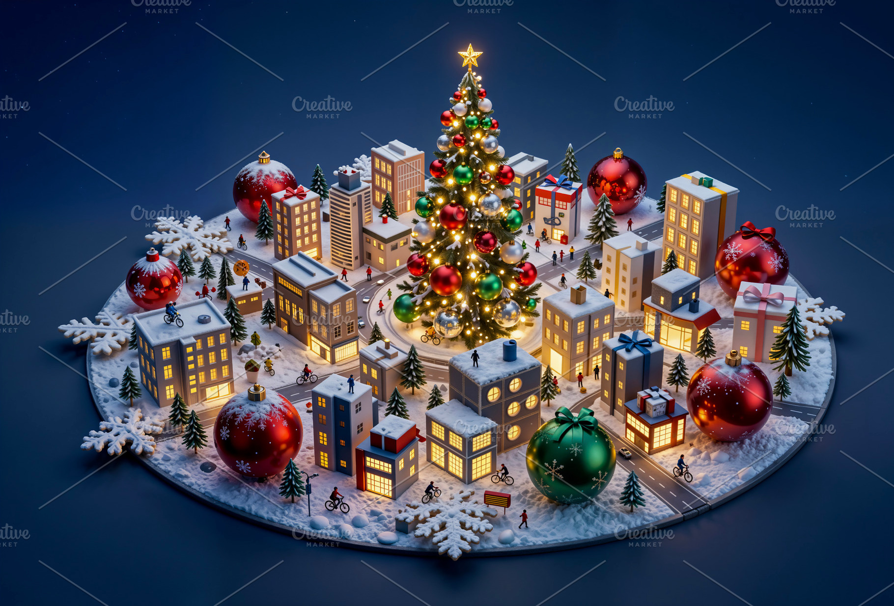 Miniature Christmas City Diorama, a Photo by rarrarorro