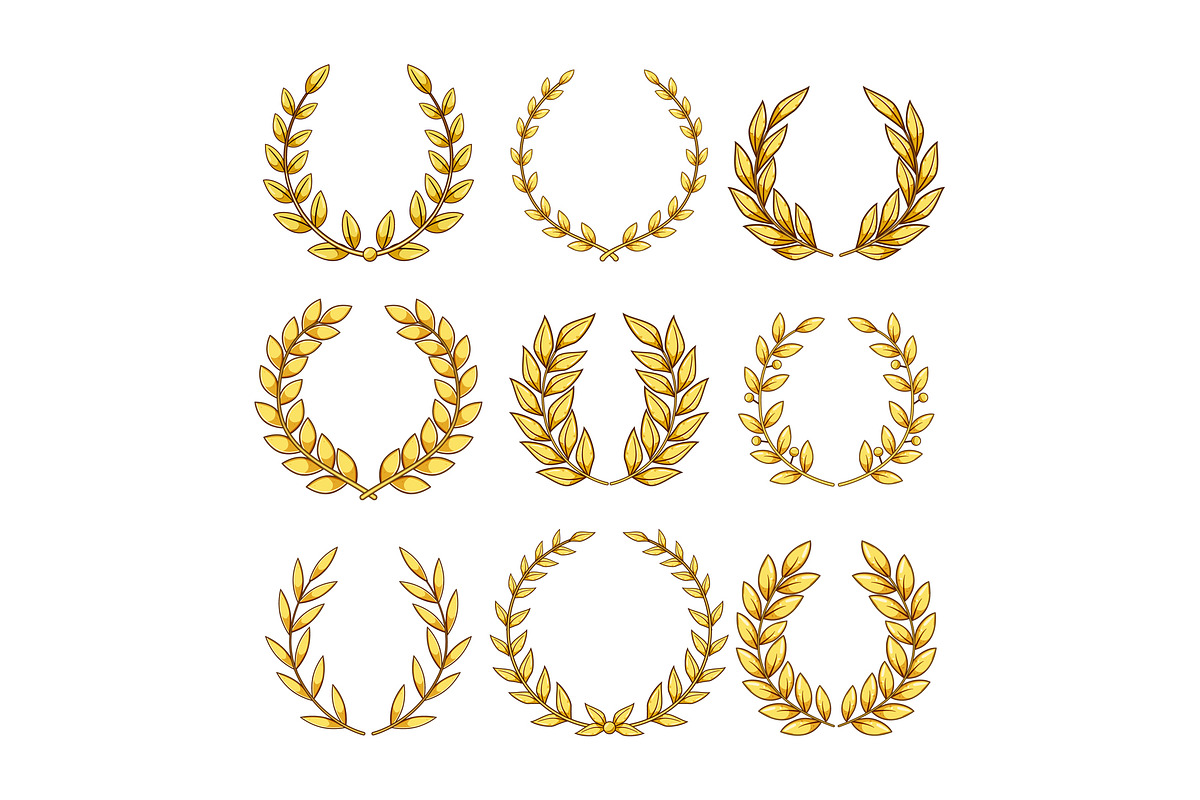 Golden laurel wreaths collection, an Object Graphic by pikepicture (Photo 1 of 3)