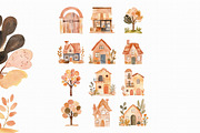 Watercolor Houses Clipart PNG, an Illustration by Libby Wishes (Thumbnail 4 of 4)