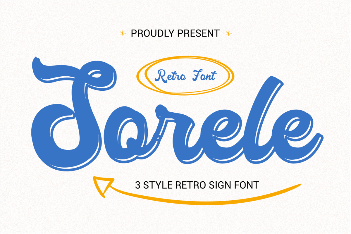 Sorele Retro Font, a Script Font by PutraCetol Studio (Photo 1 of 7)