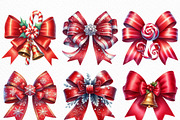 Red Christmas Bow Clipart, an Illustration by Craft Nest (Thumbnail 5 of 6)