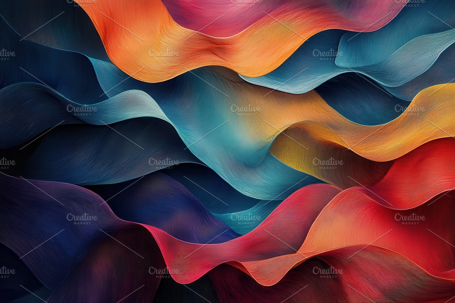 Abstract Waves of Color Vibrant Hues, an Abstract Photo by Pixeness Studio