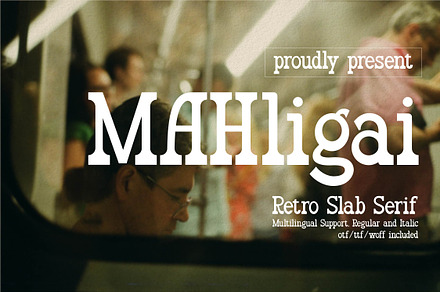 Mahligai | Retro Slab Serif, a Slab Serif Font by Denustudios