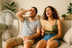 A couple sitting on a couch using a, a Person Photo by Sergey Kotenev