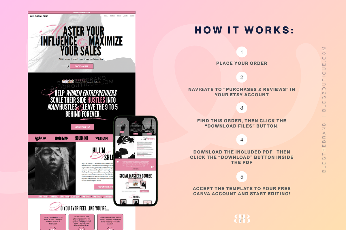 Bold Canva Coaching Website Template preview 3