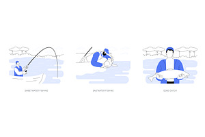 Fishing isolated cartoon vector, a Person Illustration by Visual Generation